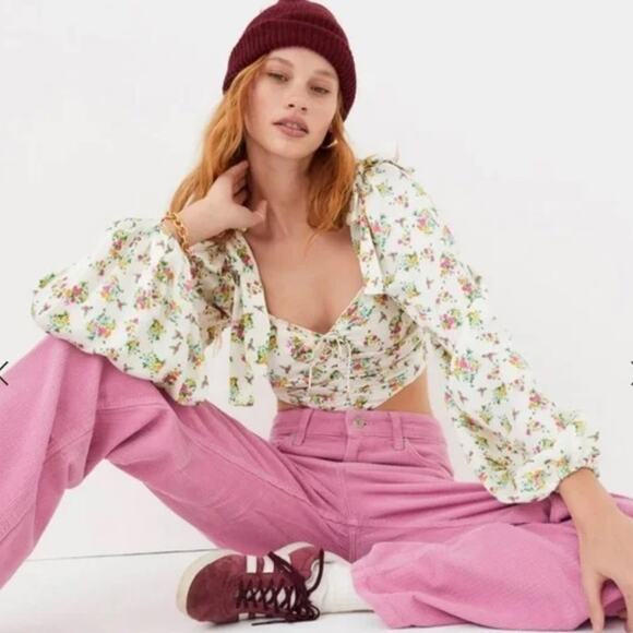 For Love And Lemons Tops - For Love And Lemons Tanya Corset Crop Top XS NWT Bloomcore Boho Fairy Milkmaid